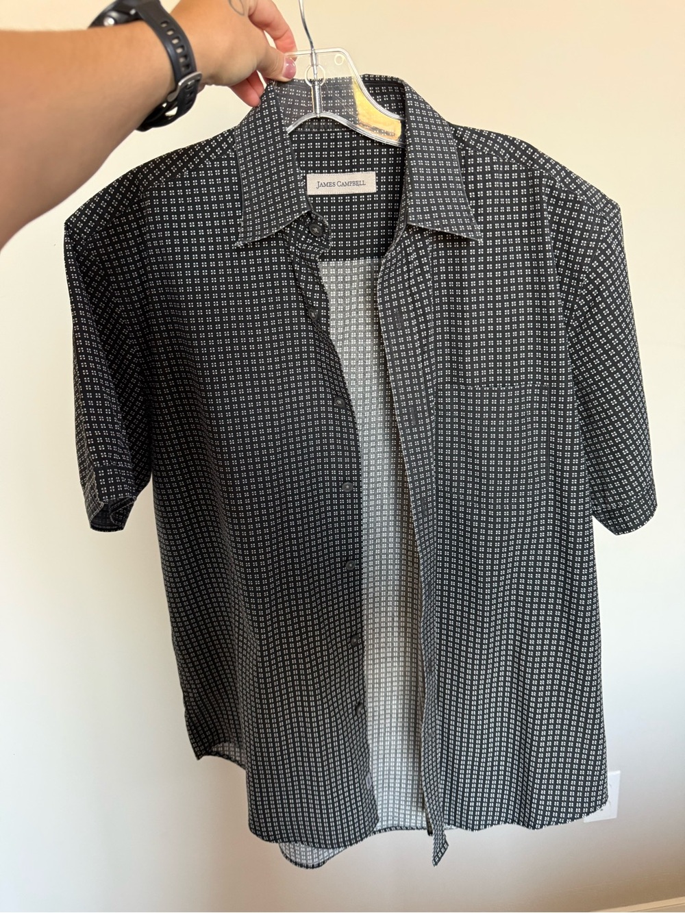 James Campbell Short Sleeve Cotton Button Down Shirt
